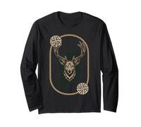 Vintage Irish Stag - Celtic Map and Compass Heritage Art Long Sleeve T-Shirt