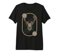 Vintage Irish Stag - Celtic Map and Compass Heritage Art Premium T-Shirt