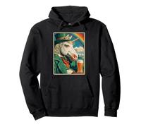 Vintage Irish Unicorn Drinking Beer St Patricks Day Graphic Pullover Hoodie
