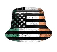 Vintage Irish USA Flag Outdoor Sun Fisherman's hat Bucket Caps Breathable Beach Hats for Men Women