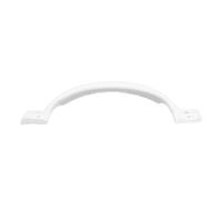 Vintage Iron Bow Cabinet Handle Curved Pull in White Porcelain Coated Finish for Kitchen Drawer and Wardrobe Comfortable Grip and Surface Mount