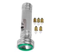 Vintage Iron Flashlight with Multiple Light Modes Photo Prop Silver | Old-fashioned Style Lamp, Portable for Photography and Performances, Key Chain Torch Light, Power Outage Light