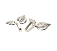 Vintage Iron For Leaf Design Wall Hooks 8 Piece Set for Residential Hanging Needs in Multiple Interior Zones (Silver)