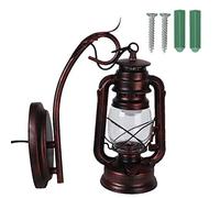 Vintage Iron Glass Wall Mounted Lantern Light Lamp, Easy to Install and Maintain, High Brightness, Advanced Structure, Antique, for Bedroom Living Dining Room Cafe Bar Hallway
