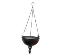 Vintage Iron Hanging Planter - Rustic Half Round Pot for Indoor/Outdoor Decor DIY Desktop Plant Holder Farmhouse Style Bronze Finish Perfect for Office and Garden