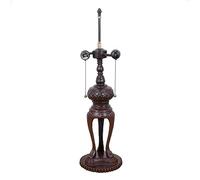 Vintage Iron Table Lamp Base Replacement 25-Inch Height with Pull Chain Switch Ideal for 16-Inch Tiffany Style Stained Glass Bedside Lamp - Durable Metal Design