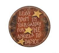 Vintage Iron Wall Decor Angel Garden Sign - Rustic Metal Art for Fence Patio Backyard - Inspirational Quote Home Ornament 30cm Red(S)