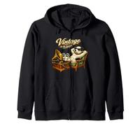 Vintage Is So Cool! - Nipper The RCA Dog Gramophone Zip Hoodie