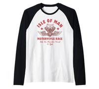 Vintage Isle of Man TT Races Retro Motorbike Race Raglan Baseball Tee