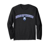 Vintage Isle of Wight Blue Varsity Style Design Long Sleeve T-Shirt