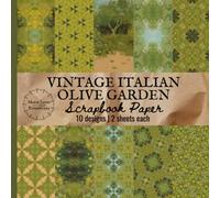 Vintage Italian Olive Garden Scrapbook Paper, Antique Green Oil Painting Pattern Craft Paper Pad for Nature Lovers: Suitable for junk journals, ... origami, collage and mixed media art