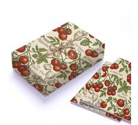 Vintage Italian Tomato Wrapping Paper 120gsm Thick Kraft Two Folded Sheets 50x70cm for Foodie Housewarming Chef Birthday Rustic Tuscan Kitchen Aesthetic
