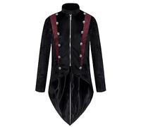 Vintage Jacket Men's Jacquard, Steampunk Costume with Embroidery, Gothic Victorian Coat Classic Pirates Vampire Cosplay Uniform for Carnival and Halloween Gentleman Prince Tailcoat Palace