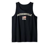 Vintage Jacksonville USA American Flag Florida Cool Souvenir Tank Top