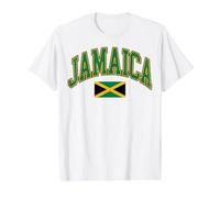 Vintage Jamaica Arched Varsity Text and Jamaican Flag Value Graphic T-Shirt, Men, White, S