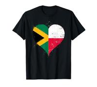 Vintage Jamaica Poland Flag for Proud Jamaican Polish Pride T-Shirt