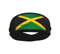 Vintage Jamaican Flag Sports Sweatbands for Men Women, Non Slip Elastic Wristbands Headbands for Basketball Te