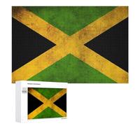 Vintage Jamaican Flag Wooden Jigsaw Puzzles for Adults Brain-Teasing Game Idea Puzzle Gift 1000 PCS
