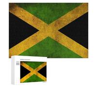 Vintage Jamaican Flag Wooden Jigsaw Puzzles for Adults Brain-Teasing Game Idea Puzzle Gift 300 PCS