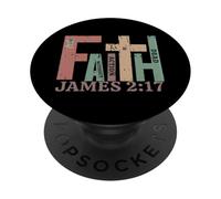 Vintage James 2:17 FAITH Without Action Is Dead Graphic Gift PopSockets Adhesive PopGrip