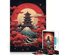 Vintage Japan Landscapes 1000 Piece Jigsaws Creative Skill Toy Tight Lock No Loose Pieces Bonding Activity for Loved Ones (38x52cm)
