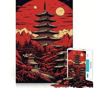 Vintage Japan Landscapes Adults 1000 Piece Jigsaw Puzzle Memory Fun Game Clean Cut Sturdy Components Unique Gift for Stress Relief (50x75cm)
