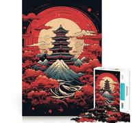 Vintage Japan Landscapes Jigsaw for Adults 1000 Pieces Brain Memory Game Laser Cut for Flawless Fit Unique Gift for Stress Relief (38x26cm)