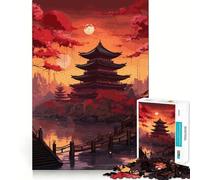 Vintage Japan Landscapes Jigsaw for Adults1000 Pieces Brain Focus Game Precision Cut Smooth Edges Amusing Challenge for Waiting Time (38x26cm)