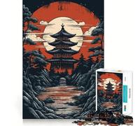 Vintage Japan Landscapes Puzzle for Adults 1000 Pieces Memory Play Game Firm Fit Secure Assembly Meaningful Connection Building Game (50x75cm)