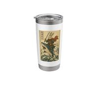 Vintage Japanese Anime Bunny Rabbit Samurai Riding Shark Stainless Steel Insulated Tumbler