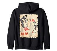 Vintage Japanese Carp Nishikigoi Japan Koi Fish Zip Hoodie
