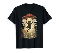 Vintage Japanese Cat Alien UFO Abduction Graphic Value Graphic T-Shirt