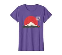 Vintage Japanese Cat Kawaii Anime Mountain Fuji T-Shirt