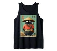 Vintage Japanese Cat Samurai Sumi-e Traveler Warrior Anime Tank Top