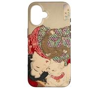 Vintage Japanese Cat White Kitten Floral Kimono Oriental Art Case for iPhone 16