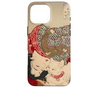 Vintage Japanese Cat White Kitten Floral Kimono Oriental Art Case for iPhone 16 Pro Max