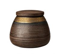 Vintage Japanese Ceramic Tea Caddy, Ceramic Kitchen Storage Jars with Lids