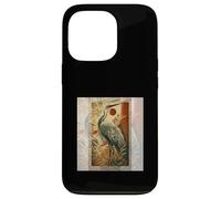Vintage Japanese Fine Art Crane Bamboo and Iris Japan Case for iPhone 13 Pro