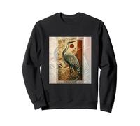 Vintage Japanese Fine Art Crane Bamboo and Iris Japan Sweatshirt