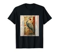 Vintage Japanese Fine Art Crane Bamboo and Iris Japan T-Shirt