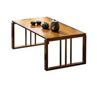 Vintage Japanese Floor Table - Bamboo Low Coffee Table for Living Room, Portable Picnic Desk, Tea & Meditation Dining Table (31.5in, Brown)