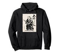 Vintage Japanese Frog Samurai Graphic Pullover Hoodie