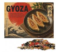 Vintage Japanese Gyoza Poster Traditional Dum Jigsaw Puzzle, 1000 Pieces | Piece-by-piece progress - a simple way to organise the image alone or together.