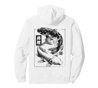 Vintage Japanese Haiku Yin And Yang Nishikigoi Carp Fish Koi Pullover Hoodie