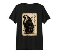 Vintage Japanese Ink Wash Art Bushido Warrior Striped Skunk Premium T-Shirt