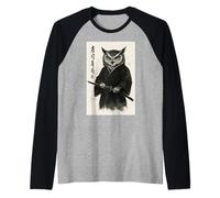 Vintage Japanese Ink Wash Art Martial Arts River Otter Raglan Baseball Tee