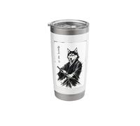Vintage Japanese Ink Wash Art Martial Arts Samurai Husky Stainless Steel Insulated Tumbler