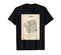 Vintage Japanese JDM Fast Race car Engine Block Graphic T-Shirt