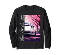 Vintage Japanese JDM Race Sport Car Sakura Blossom Grafic Long Sleeve T-Shirt