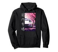 Vintage Japanese JDM Race Sport Car Sakura Blossom Grafic Pullover Hoodie